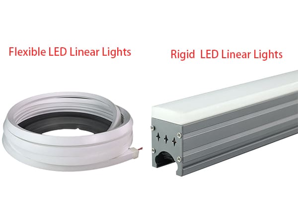 comparison of rigid aluminum linear light and flexible silicone led strip